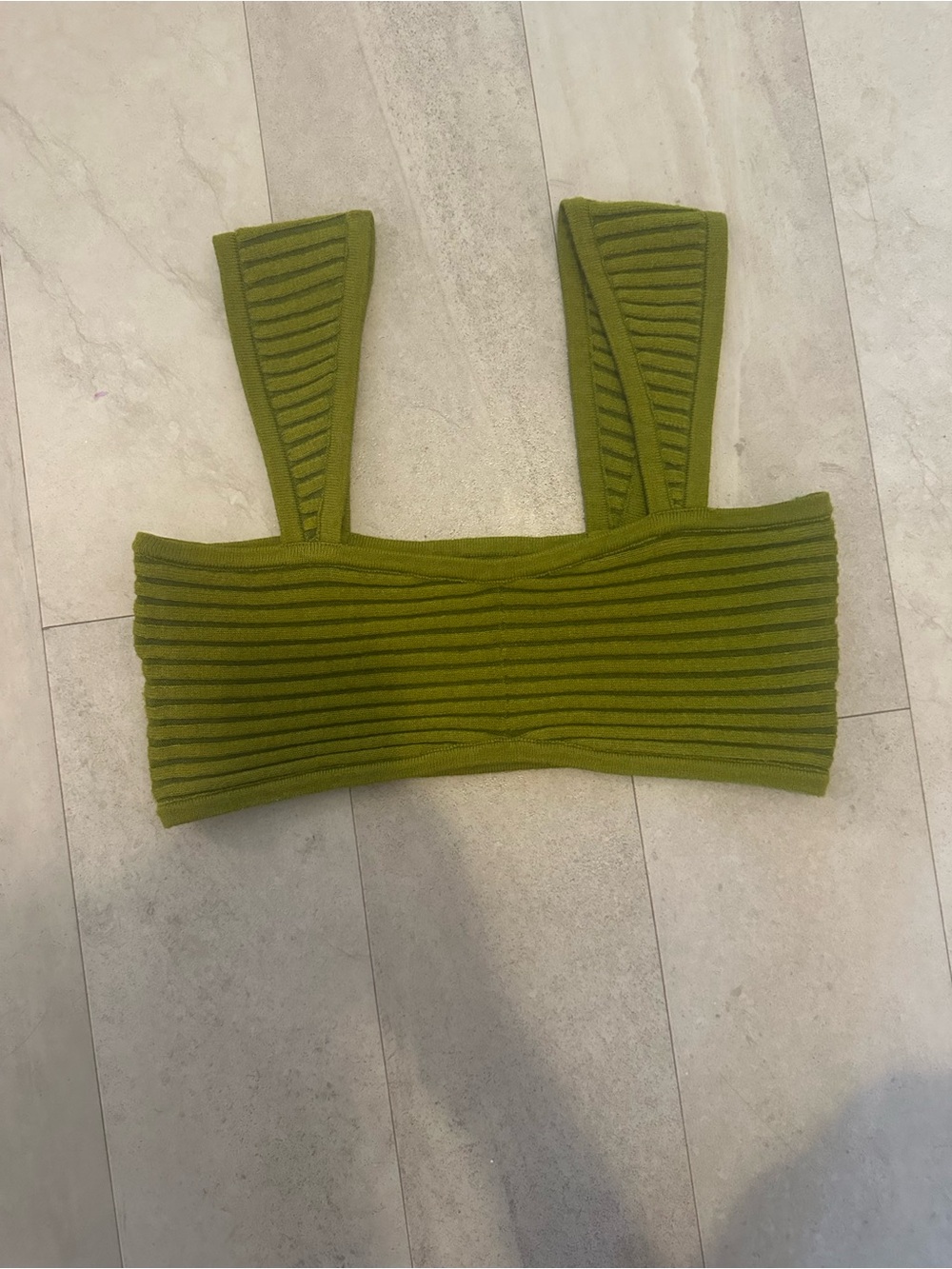 Wild Fable Green Ribbed Crop Tank Top